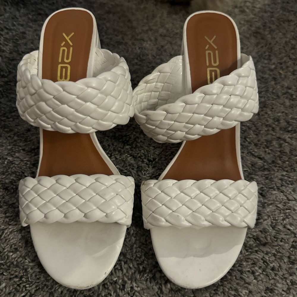Source Unknown White Braided Sandals